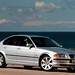 BMW E46 330i: silver front quarter, waterside (Australia)