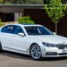 2015 BMW G12 750Li: grey front quarter, sunset