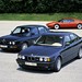 BMW E34 M5 Sedan: blue front angle with E28 and M1