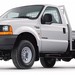 2001 Ford Super Duty F250 cab chassis: silver front quarter studio