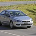 2007 Mitsubishi CJ Lancer ES sedan: silver front quarter